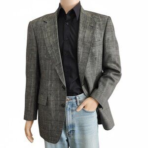 Brookford Classics Blazer Sport Coat Tweed Two Button Single Vent Black Mens 40R